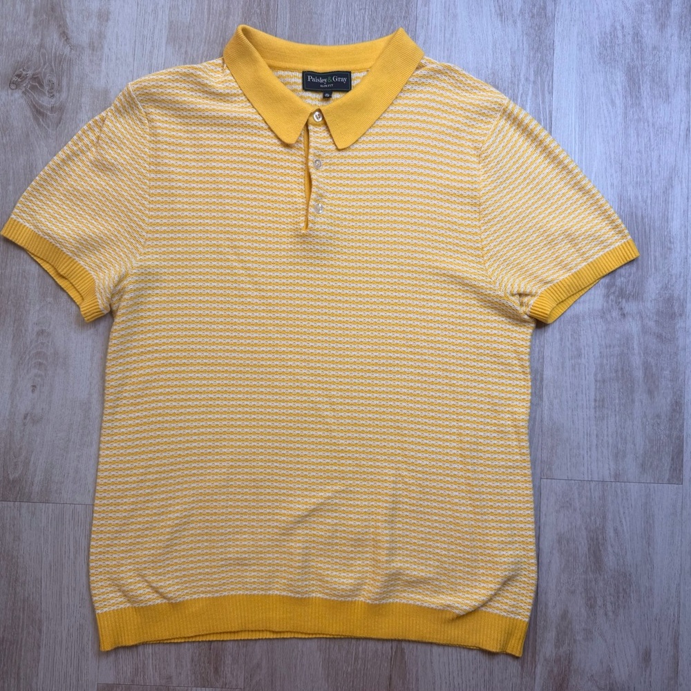 Paisley & Gray Yellow Striped Polo Shirt